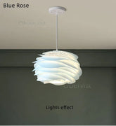 White Rose Petal Pendant Light — Nordic Sculptural Chandelier Jonine&