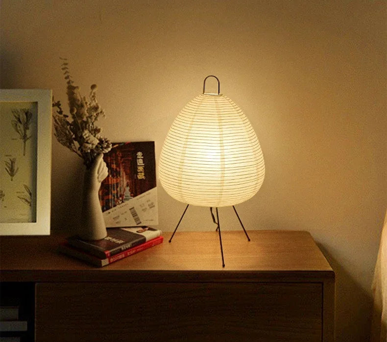 Wabi-Sabi Rice Paper Floor Lamp – Noguchi Style
