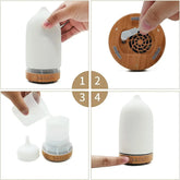 Ceramic Diffuser 100ML  Essential Oil Diffuser  Air Humidifier  With 7 LED  Ultrasonic Aromatherapy Diffusers for Home Jonine’s Corner