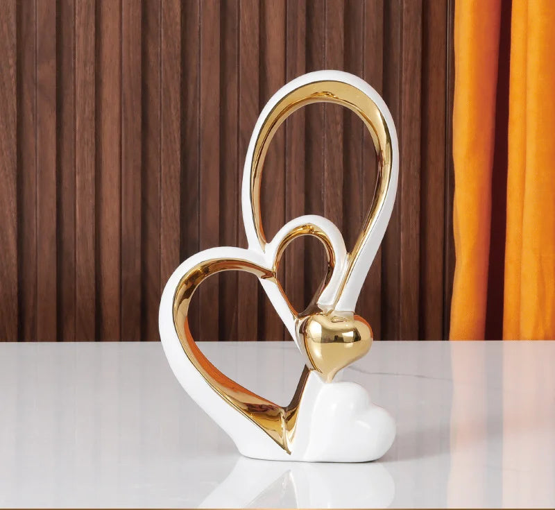 Heart-Shaped Ceramic & Enamel Luxury Home Accent Décor