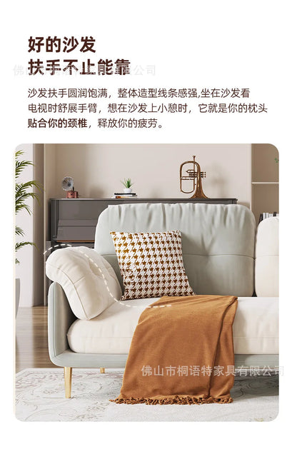 Cream Luxury Corner Sofa — Modern 3-Seat Living Room Sofa
