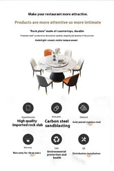Round Sliding Table Luxury Table Stainless Steel Kitchen Islands Transparent Mesa Comedor Garden Furniture Sliding Dining Wash Jonine&