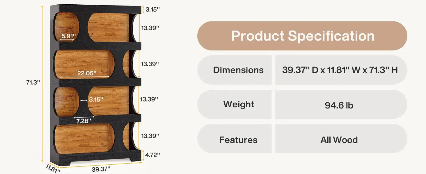 Curves That Work — Tribesigns 71" Tall S-Shaped Bookcase &amp; Display Shelving