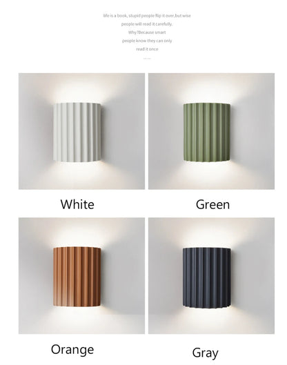 Nordic Macaroon Resin LED Wall Lamp — Sculptural Bedside Glow
