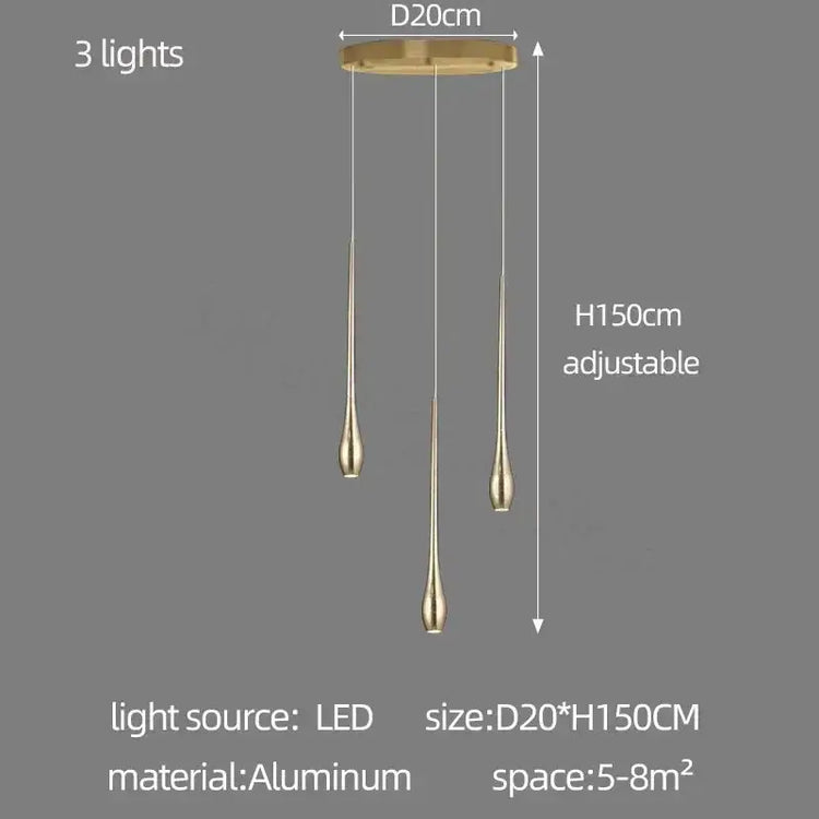 Golden Branch Staircase Chandelier — Multi-Light Pendant for Duplex & Statement Spaces Jonine&