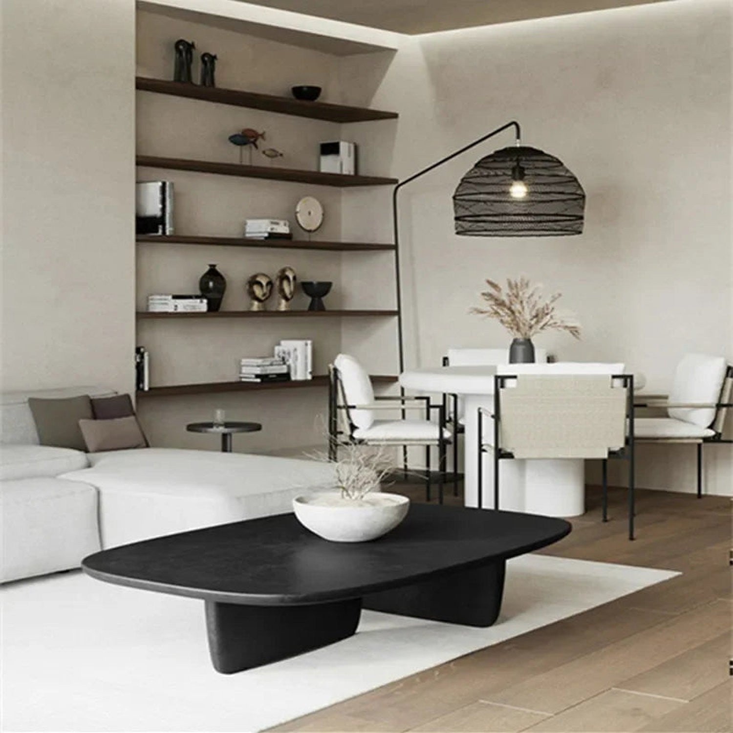 Nordic Minimalist Coffee Table — Modern Wood &amp; Glam Living Room Center Table