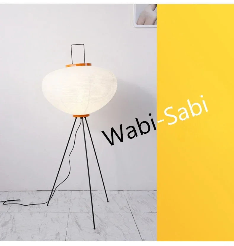 Wabi-Sabi Rice Paper Floor Lamp – Noguchi Style