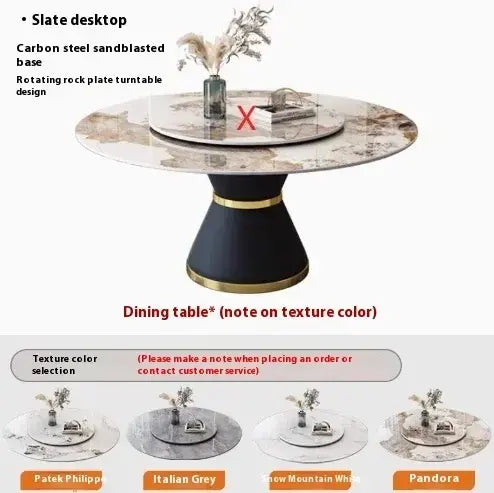 Round Sliding Table Luxury Table Stainless Steel Kitchen Islands Transparent Mesa Comedor Garden Furniture Sliding Dining Wash Jonine&