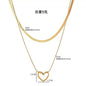 Stainless Steel Heart-shaped Pendant Necklace Metal Waterproof Jewelry For Women