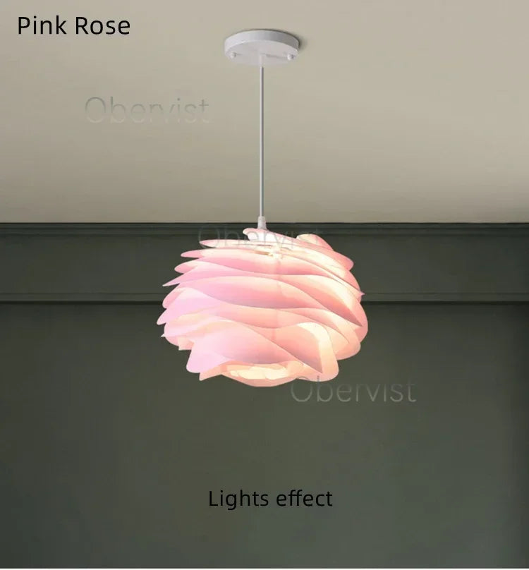 White Rose Petal Pendant Light — Nordic Sculptural Chandelier Jonine&