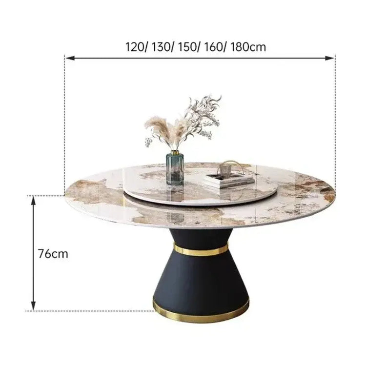 Round Sliding Table Luxury Table Stainless Steel Kitchen Islands Transparent Mesa Comedor Garden Furniture Sliding Dining Wash Jonine&