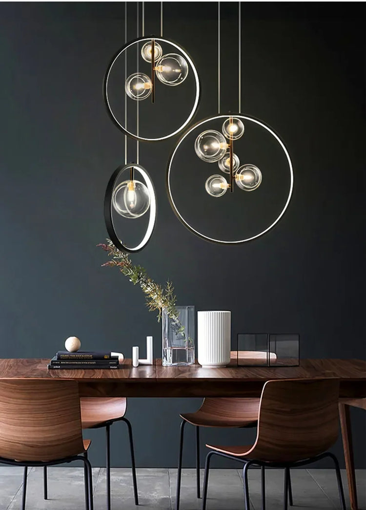 Modern Glass Bubbles Led Pendant Lights for Table Dining Room Kitchen Bar Chandeliers Lamps Home Decor Lusters Lighting Fixture Jonine&