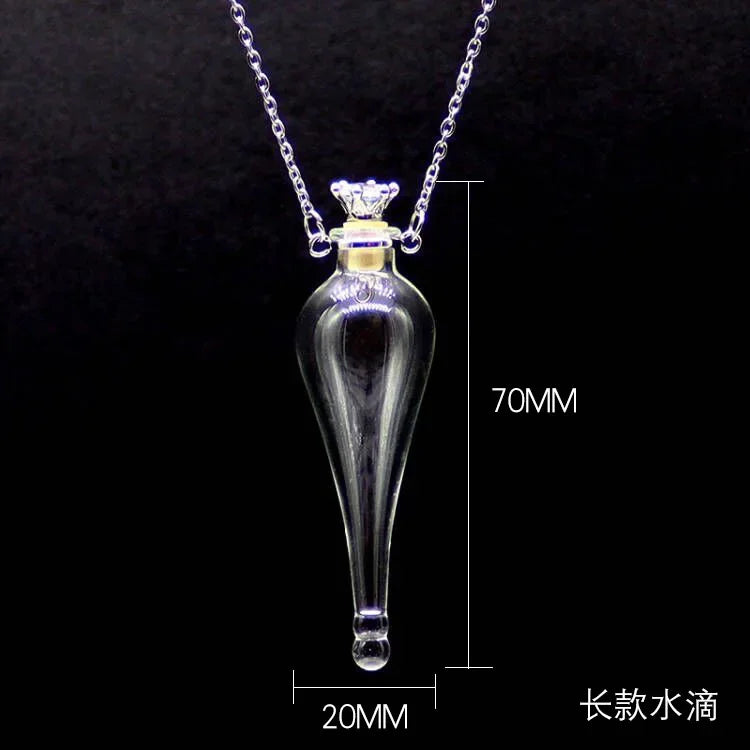 Fashion Glass Perfume Essential Oil Bottle Pendants DIY Women&