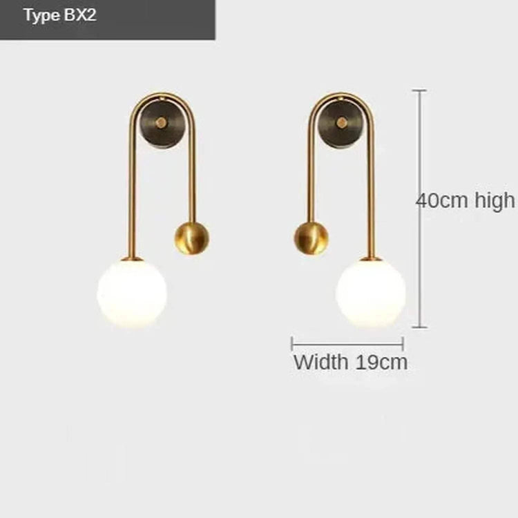 Gold Glass Ball Wall Sconce – Jonine’s Corner Modern LED Light