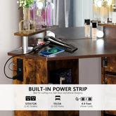Vanity with Lights - Makeup Vanity Desk with Power Outlet, 3 Color Lighting Options Brightness Adjustable, Vanity, Customized Jonine&