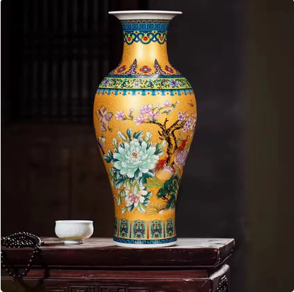 Jingdezhen Ceramic Floor Vase — Large Statement Piece for Living Room & Entryway