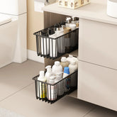 2Pcs Pull Out Cabinet Organizer Carbon Steel Slide Out Drawers Sliding Pantry Shelves For Kitchen Base Cabinet Organization Jonine&