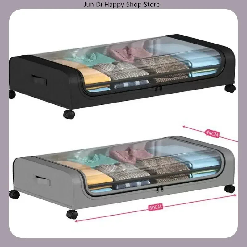 Under-Bed Rolling Storage Organizer with Wheels — Dust-Proof Drawer