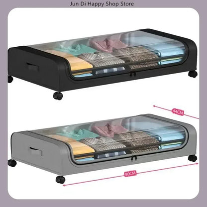 Under-Bed Rolling Storage Organizer with Wheels — Dust-Proof Drawer