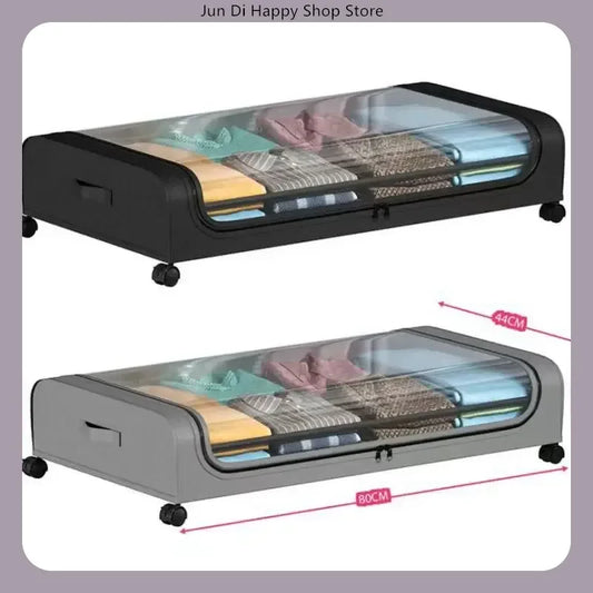 Under-Bed Rolling Storage Organizer with Wheels — Dust-Proof Drawer