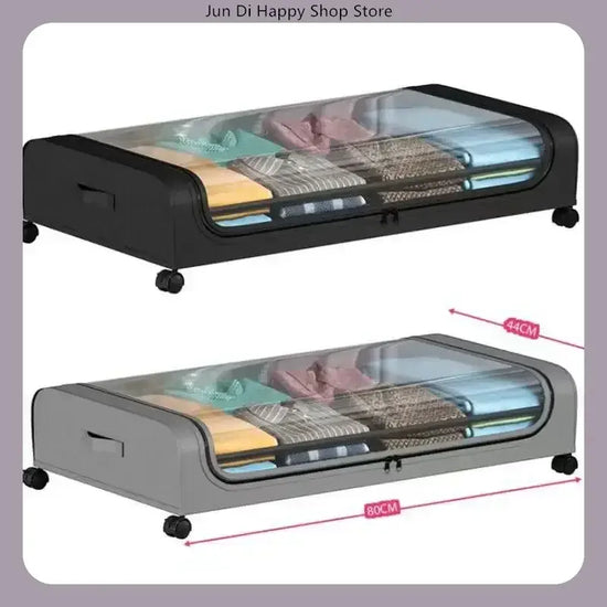 Under-Bed Rolling Storage Organizer with Wheels — Dust-Proof Drawer