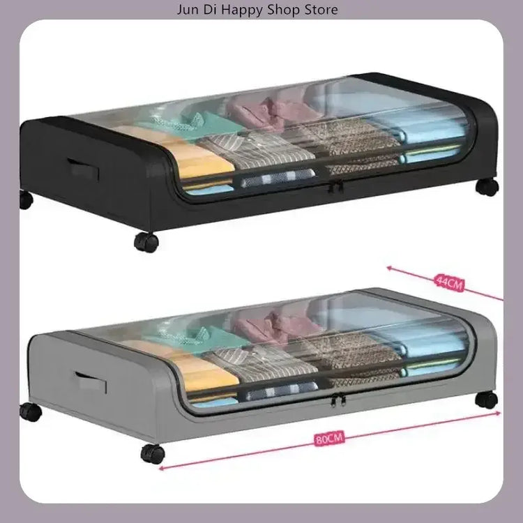 Under-Bed Rolling Storage Organizer with Wheels — Dust-Proof Drawer