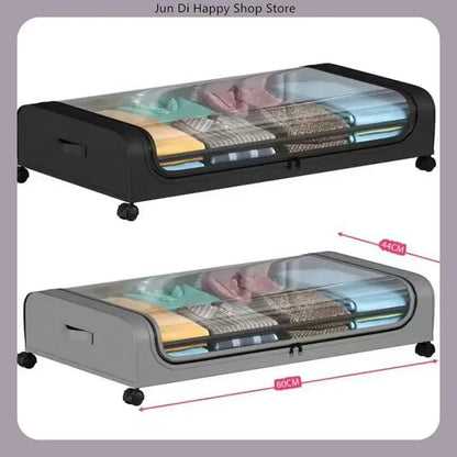 Under-Bed Rolling Storage Organizer with Wheels — Dust-Proof Drawer