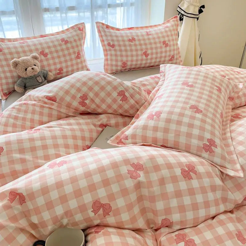 Classic Duvet Cover Set with Pillowcases Flat Sheet Nordic Style No Comforter 2025 New Bedding Kit Double Twin Size Bed Linens Jonine&