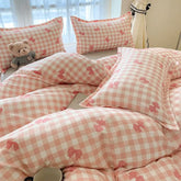 Classic Duvet Cover Set with Pillowcases Flat Sheet Nordic Style No Comforter 2025 New Bedding Kit Double Twin Size Bed Linens Jonine&