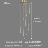 Golden Branch Staircase Chandelier — Multi-Light Pendant for Duplex & Statement Spaces Jonine&