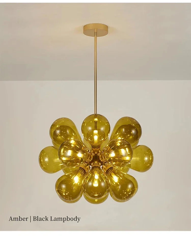 Suspended in Light — Designer Glass Bubble Chandelier for Bedroom & Living Room