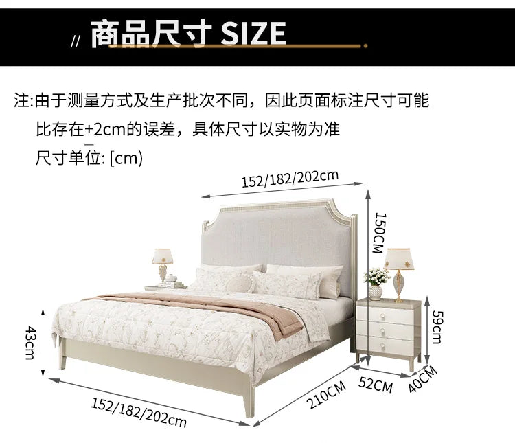 European Minimalist Waterproof Bed Frame with Headboard