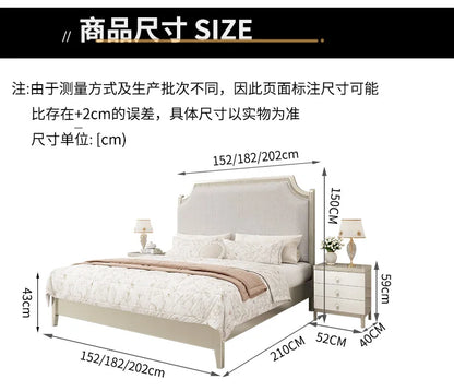European Minimalist Waterproof Bed Frame with Headboard