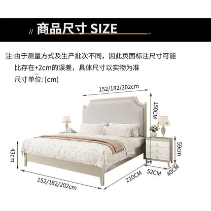European Minimalist Waterproof Bed Frame with Headboard