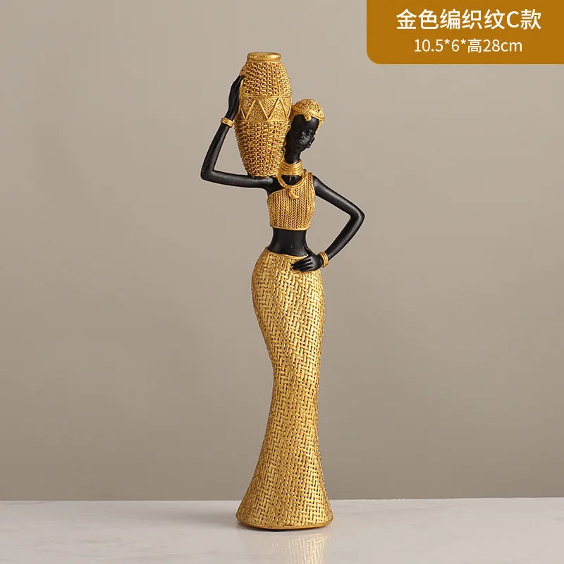 Woven in Gold — Tribal Weave Resin Sculpture in Bohemian Gold & Brown