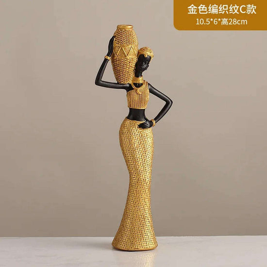 Woven in Gold tribal weave resin sculpture in bohemian gold and brown tones with intricate texture