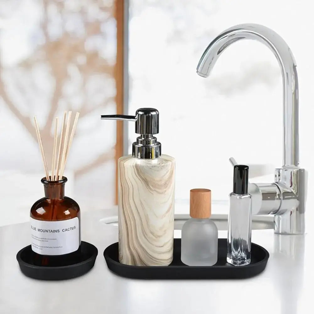 The Marble Tray — Oval Silicone Vanity &amp; Countertop Organizer Tray