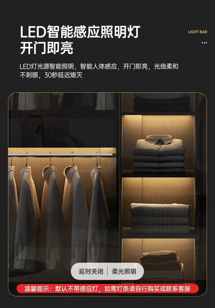 Bedroom Glass Sliding Door Wardrobe Clothes Storage Cabinet Closet Double Wardrobe Cabinets Wardrobes Furniture Modern Simple Jonine&