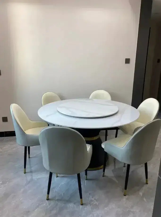 Round Sliding Table Luxury Table Stainless Steel Kitchen Islands Transparent Mesa Comedor Garden Furniture Sliding Dining Wash Jonine&