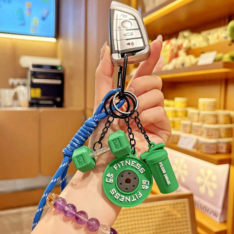 Motivational Fitness Keychain — Colorful Gym Bag Charm & Workout Gift