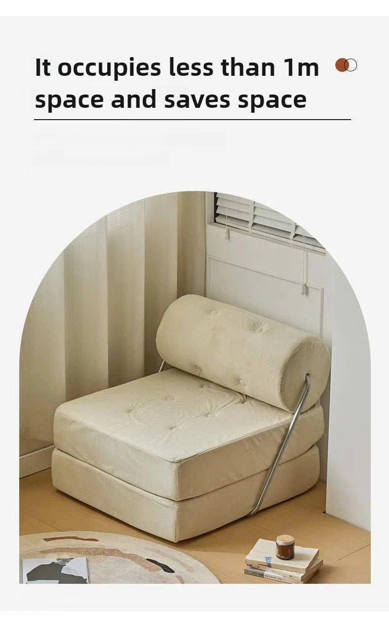 Foldable Nordic Sofa Bed — 1-Person Lazy Sofa for Bedroom & Living Room
