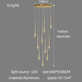Golden Branch Staircase Chandelier — Multi-Light Pendant for Duplex & Statement Spaces Jonine&