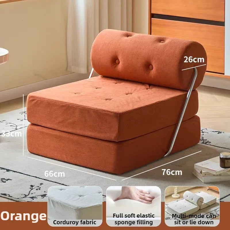 Foldable Nordic Sofa Bed — 1-Person Lazy Sofa for Bedroom & Living Room