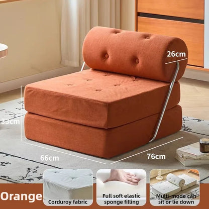 Foldable Nordic Sofa Bed — 1-Person Lazy Sofa for Bedroom & Living Room