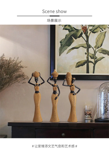 Woven in Gold — Tribal Weave Resin Sculpture in Bohemian Gold & Brown