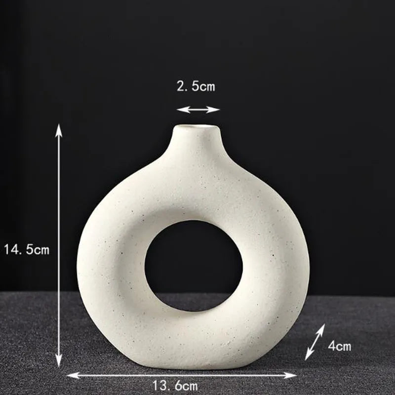 Porcelain Doughnut Vase — For Fresh & Dried Flower Arrangements