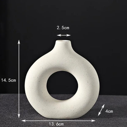 Porcelain Doughnut Vase — For Fresh & Dried Flower Arrangements