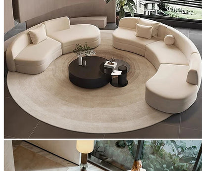 Round Gradient Area Rug — Machine Washable Non-Slip Floor Mat for Living Room & Bedroom