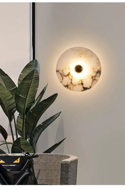 Marble Wall Sconce — Luxury Stone Wall Lamp for Living Room, Bedroom & Bathroom