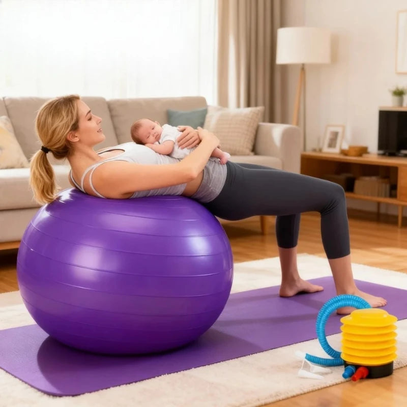 Heavy-Duty Inflatable Yoga & Fitness Ball – Super Large Exercise Ball with Pump